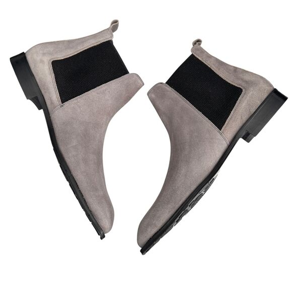 Donald Pliner Boots Mens 14 Gray Antique Washed Suede Ankle Chelsea Made Italy main image 9